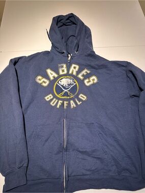 Port and Company Navy Blue Buffalo Sabres Full-Zip Hoodie